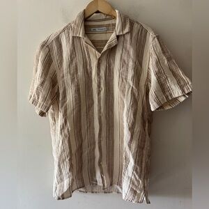 Zara‎ Men’s Beige Beachy Casual Button Down Shirt